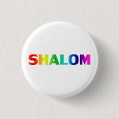 Shalom, Peace, Pride Lgbtq Gay Rainbow Farben Button (Vorderseite)