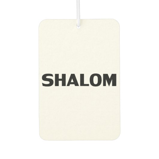 Shalom, Peace Schwarz-weiß-Minimalismus Autolufterfrischer (Vorderseite)