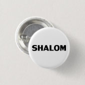 Shalom, Peace Schwarz-weiß minimalistisch, modern Button (Vorne & Hinten)