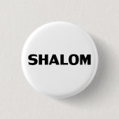 Shalom, Peace Schwarz-weiß minimalistisch, modern Button (Vorderseite)