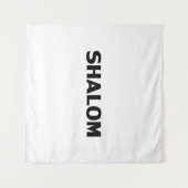 Shalom, Peace Schwarz-weiß minimalistisch, modern Wandteppich (Vorderseite (Horizontal))
