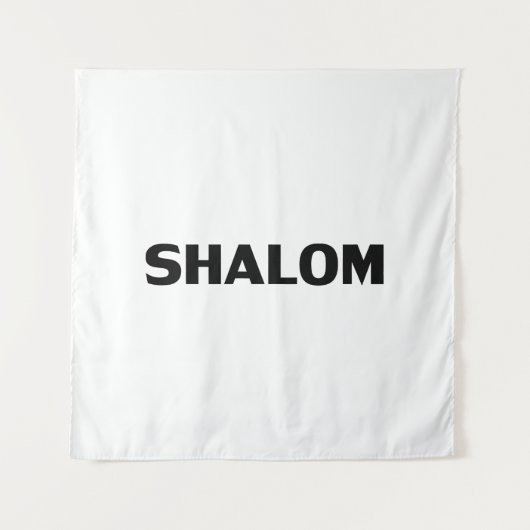 Shalom, Peace Schwarz-weiß minimalistisch, modern Wandteppich (Vorderseite)