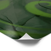 Shalom Pomegranate auf grünem Hebräisch Poster (Ecke)