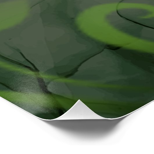 Shalom Pomegranate auf grünem Hebräisch Poster (Ecke)