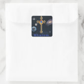 Shalom Quadratischer Aufkleber (Tasche)