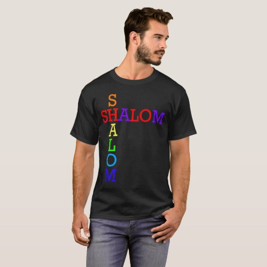 Shalom Rainbow Crosses T-Shirt (Vorne ganz)
