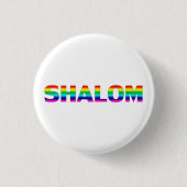 Shalom Regenbogenfarben Pride Lgbt Lgbtq Gay Button (Vorderseite)