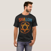 Shalom Retro Star David Jewish Peace Hebrew Jew T-Shirt (Vorne ganz)