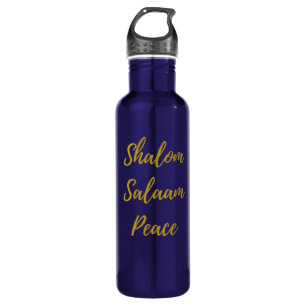 Shalom Salaam Peace - Flasche Wasser Edelstahlflasche