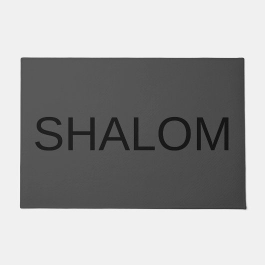 Shalom schwarze Holzkohle hallo in hebräischer Mod Fußmatte (Vorderseite)