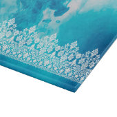 Shalom Spitzeneffekt auf Blue Challah Schneidebrett (Ecke)