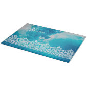 Shalom Spitzeneffekt auf Blue Challah Schneidebrett (Ecke)