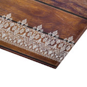 Shalom Spitzeneffekt auf den Holzeffekt Challah Schneidebrett (Ecke)