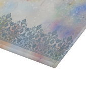 Shalom Spitzeneffekt auf Wasserfarbglas Challah Schneidebrett (Ecke)