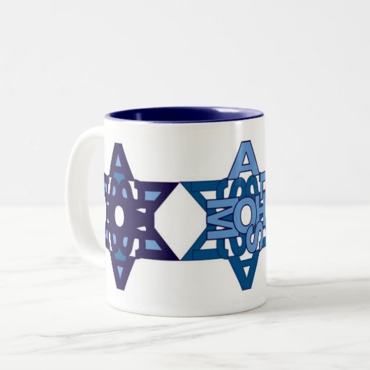 SHALOM Tassen-Weiß Zweifarbige Tasse (Vorderseite Links)