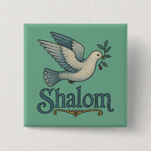 Shalom Taube Frieden Erde Button
