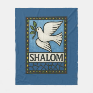 Shalom Taube Frieden Erde Fleecedecke