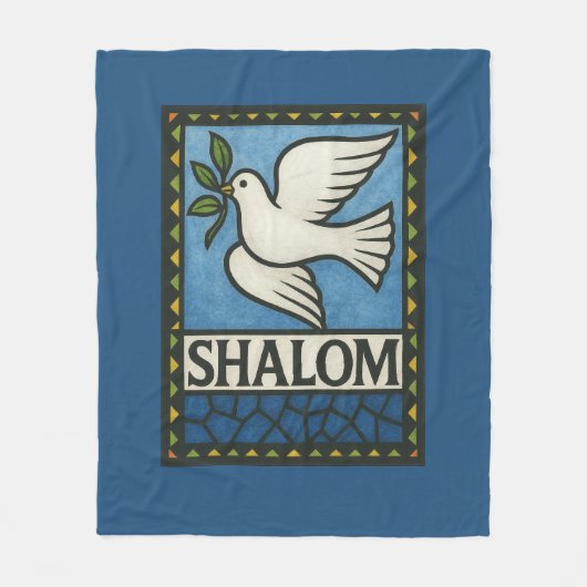 Shalom Taube Frieden Erde Fleecedecke (Vorderseite)