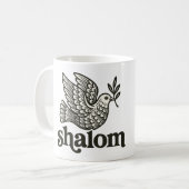 Shalom-Taube Frieden Erde Kaffeetasse (Vorderseite Links)