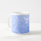 Shalom Tauben-blaue Strudel-Tasse Kaffeetasse (Vorderseite Links)