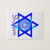 Shalom und blauer Davidsstern Puzzle (Horizontal)