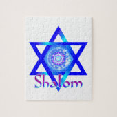 Shalom und blauer Davidsstern Puzzle (Vertikal)