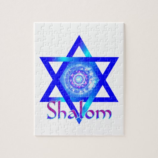 Shalom und blauer Davidsstern Puzzle (Vertikal)