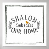 Shalom verkörpert unsere Zuhause Bird Wall Art Poster (Vorne)