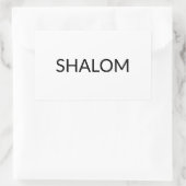 Shalom Weiß Schwarz Frieden in Hebräisch minimalis Rechteckiger Aufkleber (Tasche)