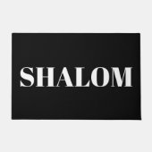 Shalom Weiß Schwarz modern elegant Fußmatte (Vorderseite)