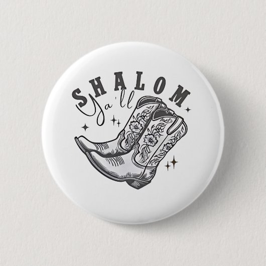 Shalom Y'all Cowboy Jewish Hanukkah West Button (Vorderseite)