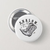 Shalom Y'all Cowboy Jewish Hanukkah West Button (Vorne & Hinten)