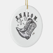 Shalom Y'all Cowboy Jewish Hanukkah West Keramik Ornament (Rechts)