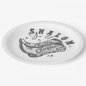 Shalom Y'all Cowboy Jewish Hanukkah West Pappteller (Schrägansicht)