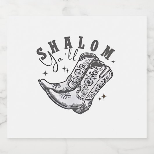 Shalom Y'all Cowboy Jewish Hanukkah West Schaumweinetikett (Einzelnes Label)