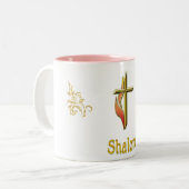 Shalom Zweifarbige Tasse (Vorderseite Links)