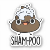 Sham-poo Funny Gekackt mit Shampoo Blasen Pub Aufkleber (Vorderseite)
