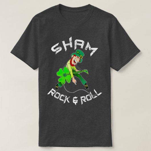 Sham Rock And Roll Shamrock Guitar Lover St Patric T-Shirt (Design vorne)