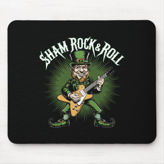 Sham Rock And Roll St Patricks Day Lustiger Shamro Mousepad (Vorne)