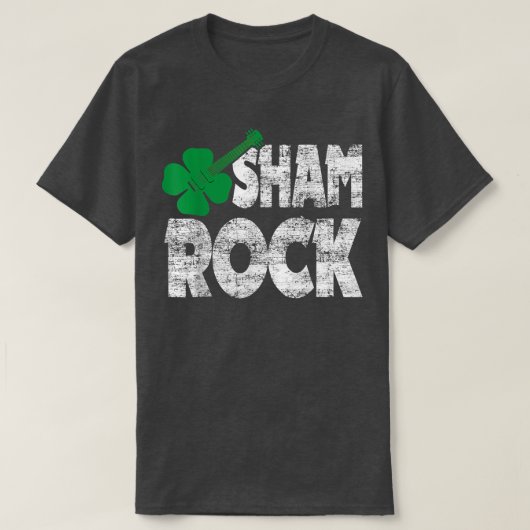 Sham Rock Funny St Patricks DayMit Kleeblatt Guita T-Shirt (Design vorne)