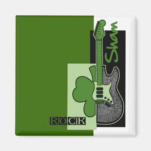 Sham Rock. Musik Thema St. Patrick's Day Geschenk Magnet (Vorne)
