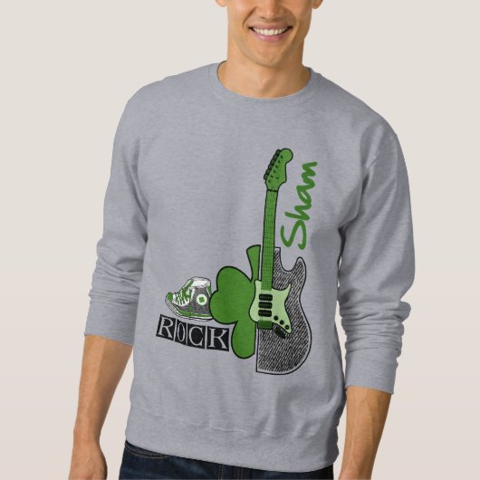 Sham Rock. Musik Thema St. Patrick's Day Sweatshirt (Vorderseite)