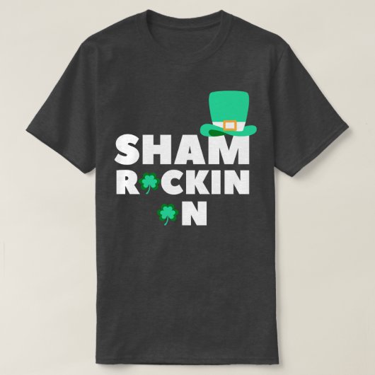 Sham Rockin am Funny Kleeblatt St Patricks Day Des T-Shirt (Design vorne)