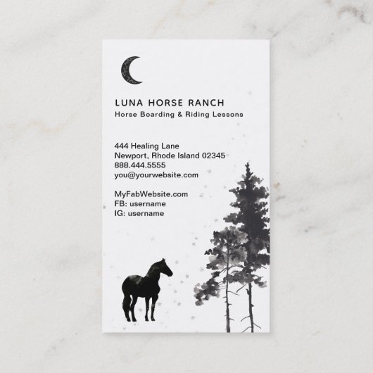 *~* Shaman Cosmic Stars Moon Horse Ranch Rainbow Visitenkarte (Rückseite)