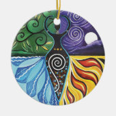 Shaman Drum Goddess of Elements Pagan Witchy Keramik Ornament (Vorne)
