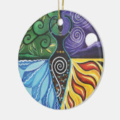 Shaman Drum Goddess of Elements Pagan Witchy Keramik Ornament (Links)