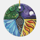 Shaman Drum Goddess of Elements Pagan Witchy Keramik Ornament (Hinten)