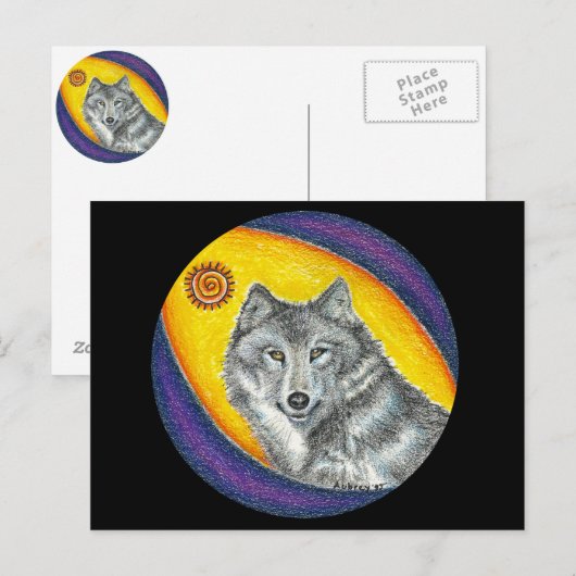 Shaman-heilender Wolf Postkarte (Vorne/Hinten)