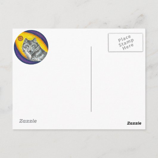 Shaman-heilender Wolf Postkarte (Rückseite)