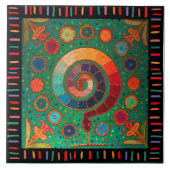 Shaman Huichol Celestial Serpent Fliese (Vorderseite)